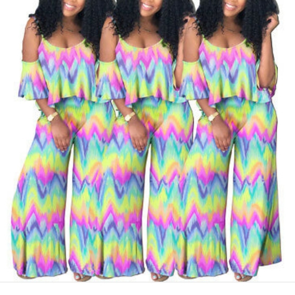 Rainbow jumpsuit nwot